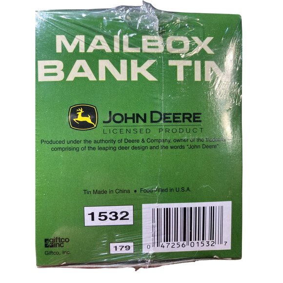John Deere Mailbox Tin Bank  With Original Unopened Sealed Box - Picture 5 of 10